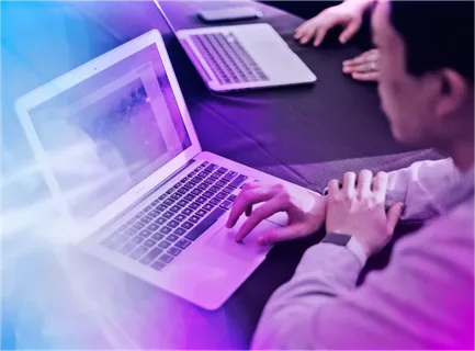 Man working on laptop